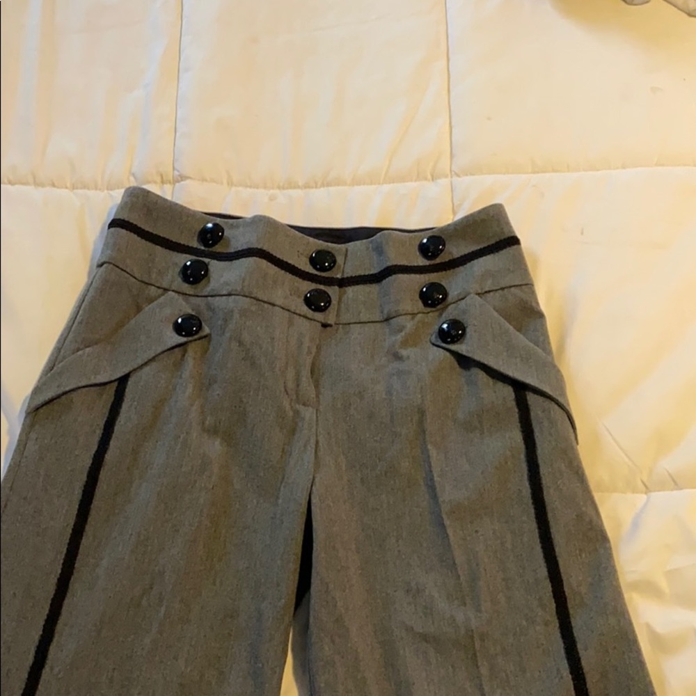 Grey tuxedo style wide legs pants